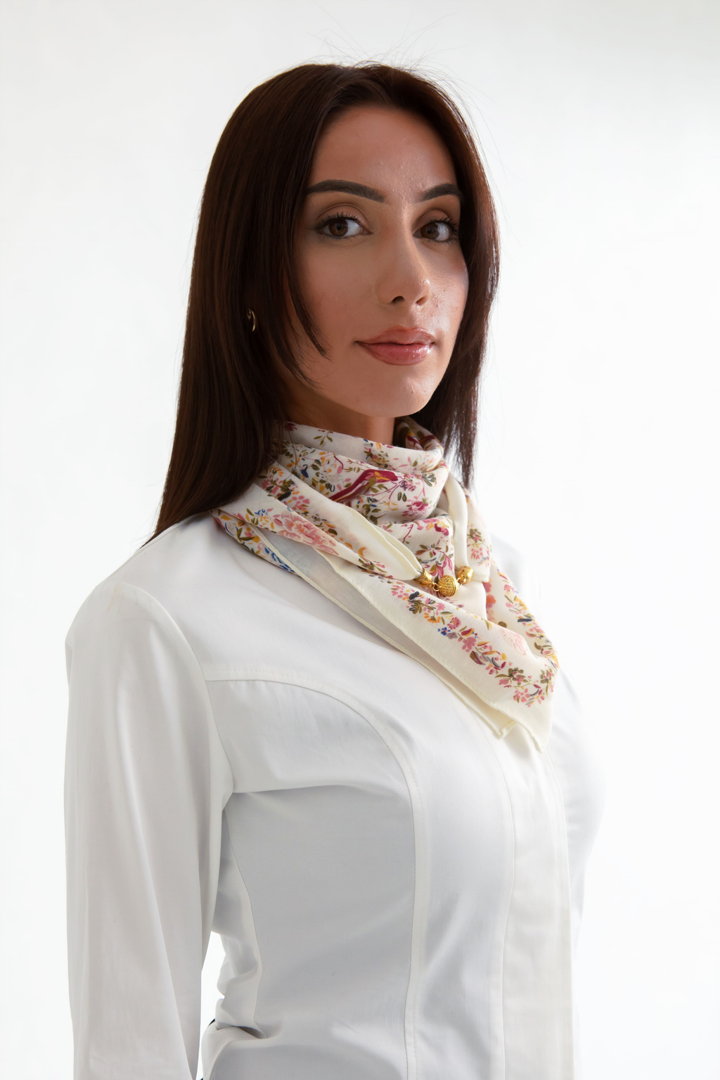 Bouquet Buckle Scarf 70