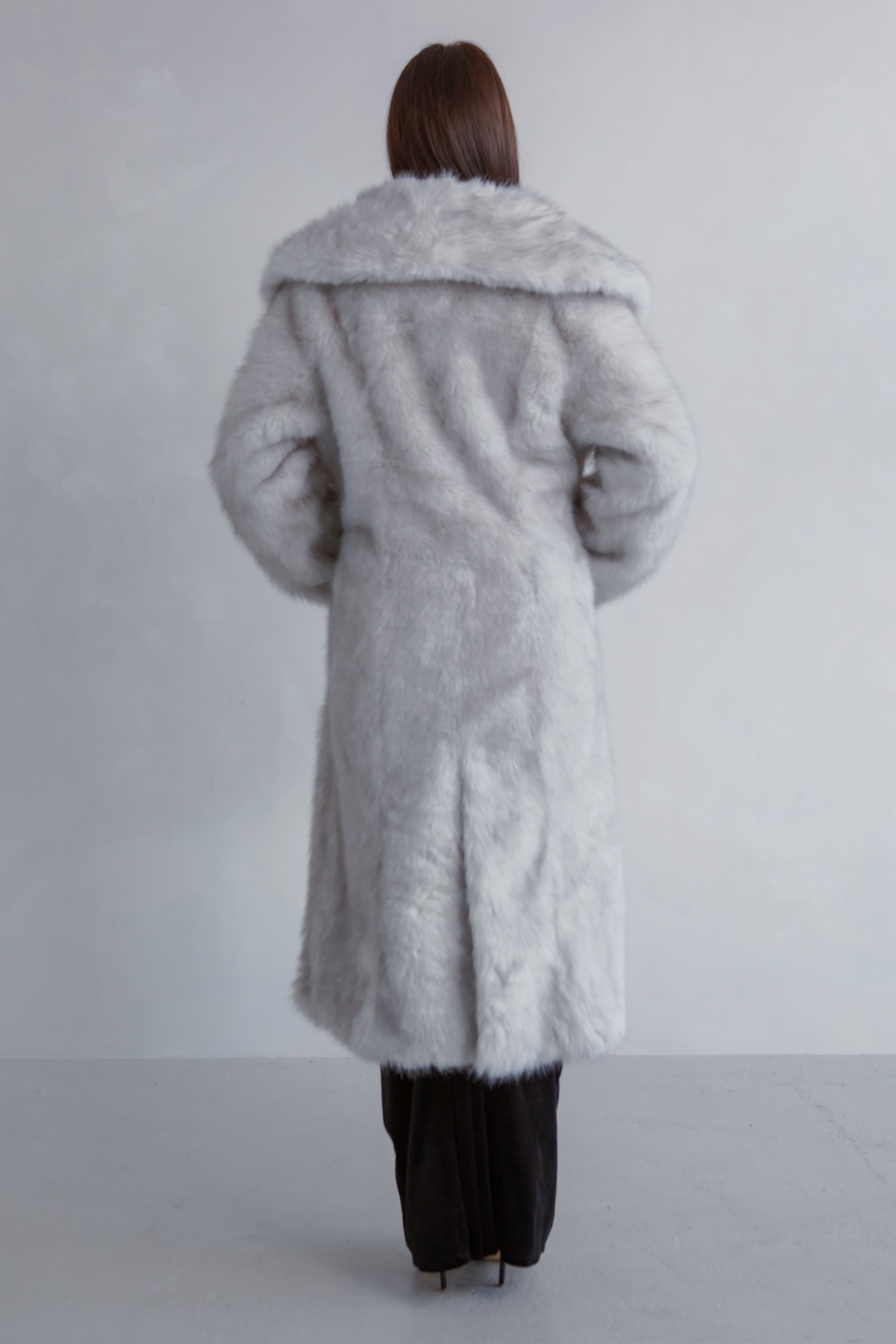 White Oversized Fur Coat