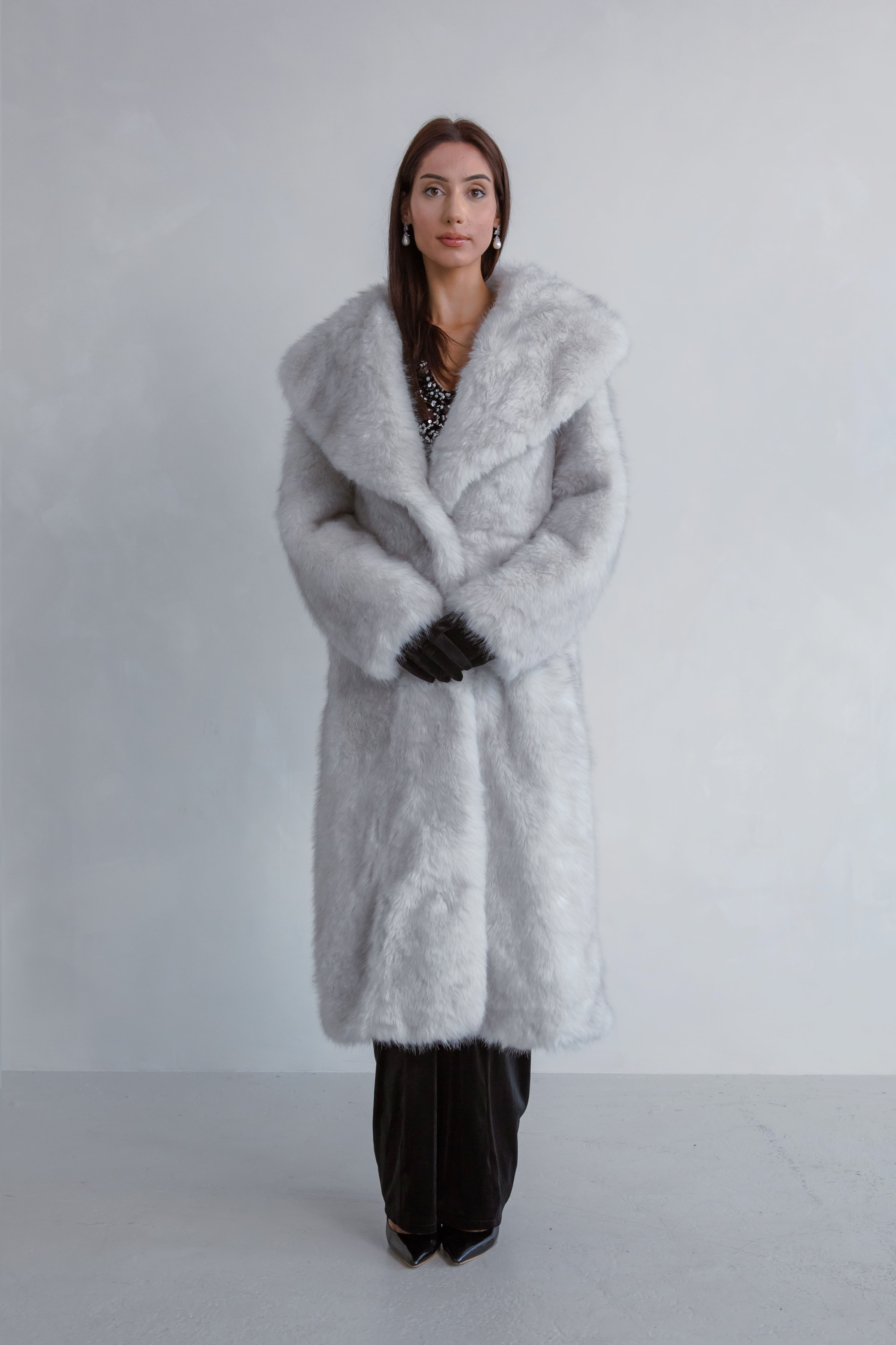 White Oversized Fur Coat