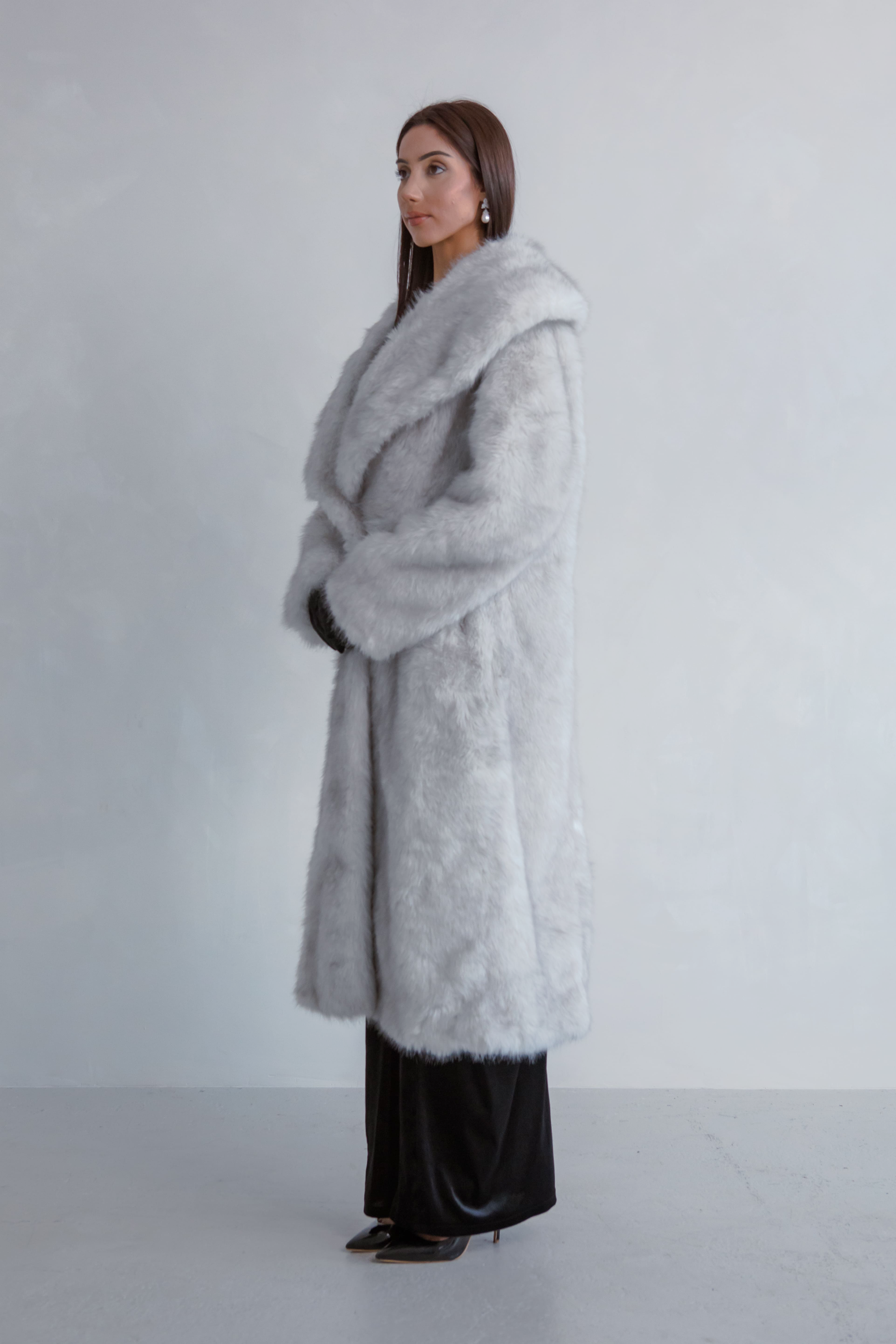 White Oversized Fur Coat