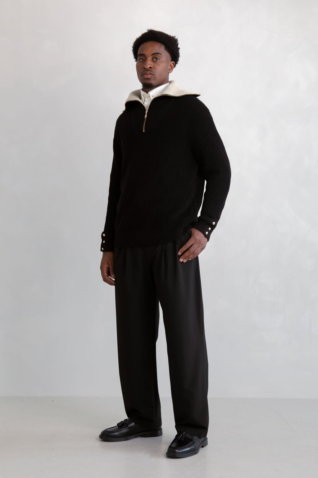 Knit Cotton Half-Zip Jumper