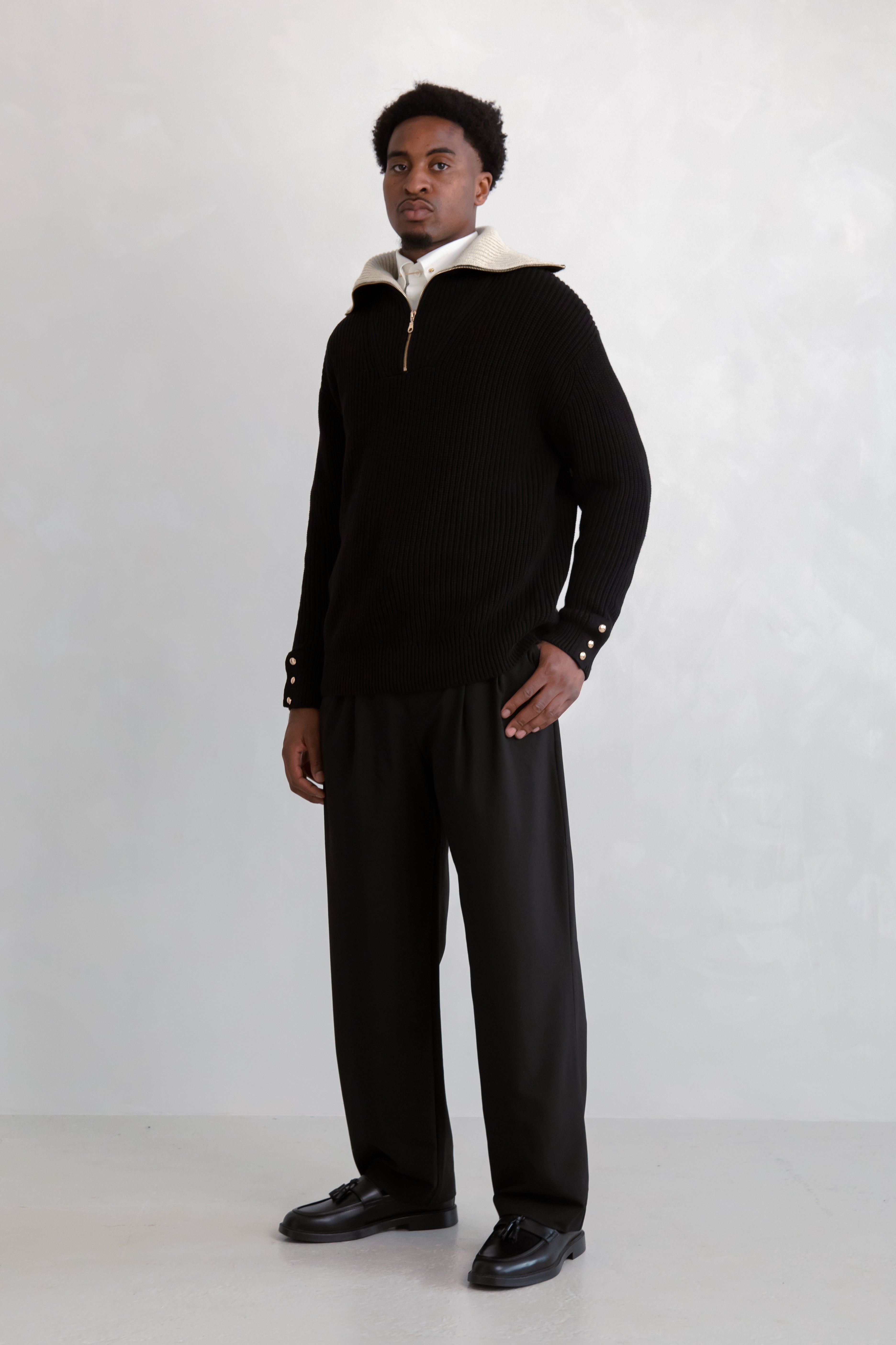 Knit Cotton Half-Zip Jumper