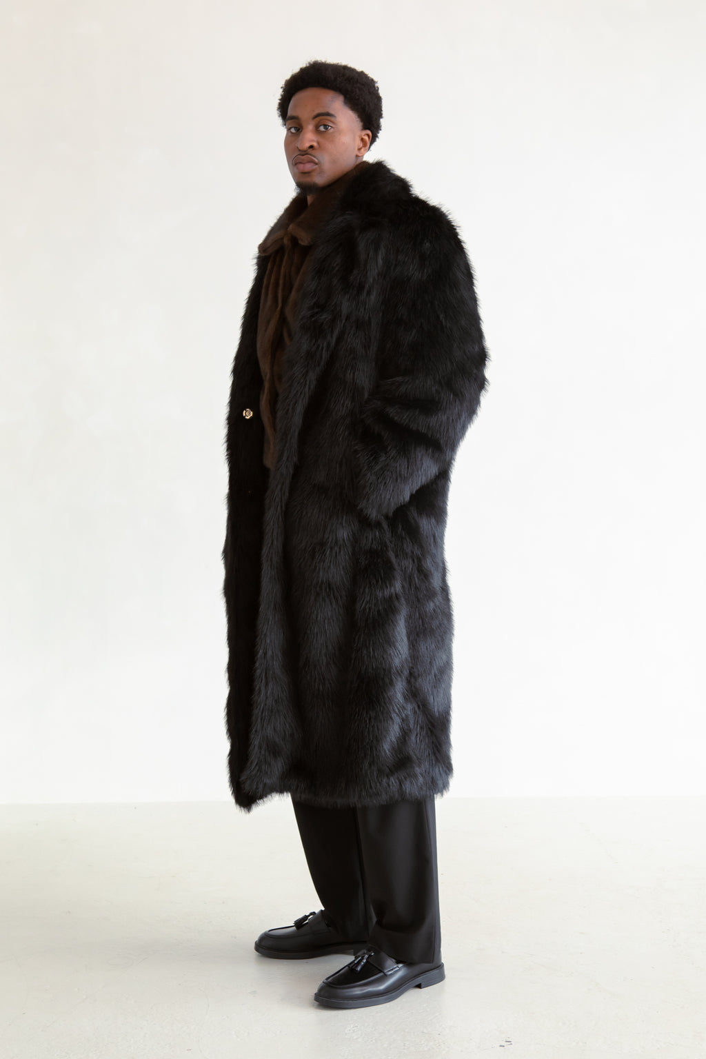 Oversized  Black Fur Coat