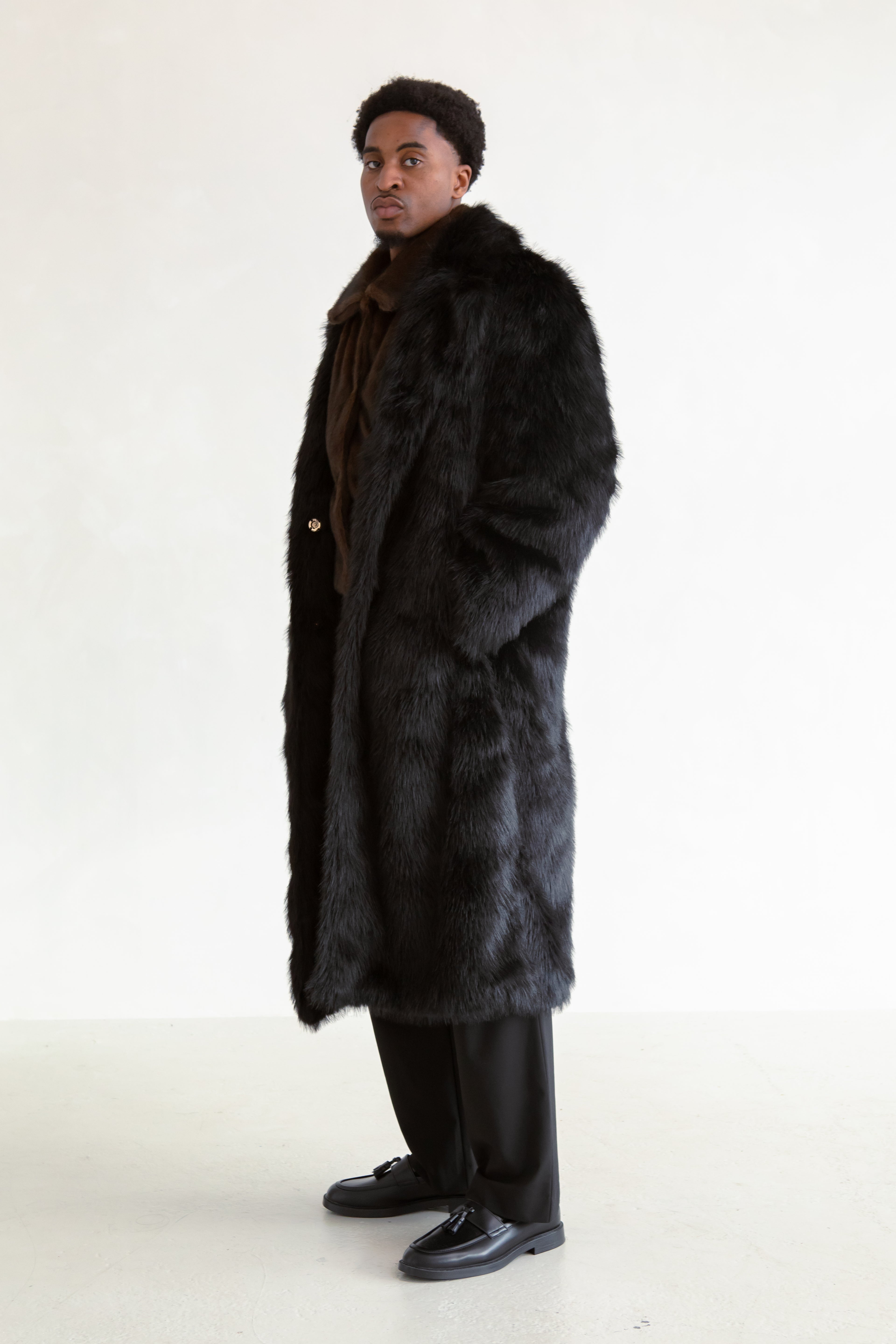 Oversized  Black Fur Coat