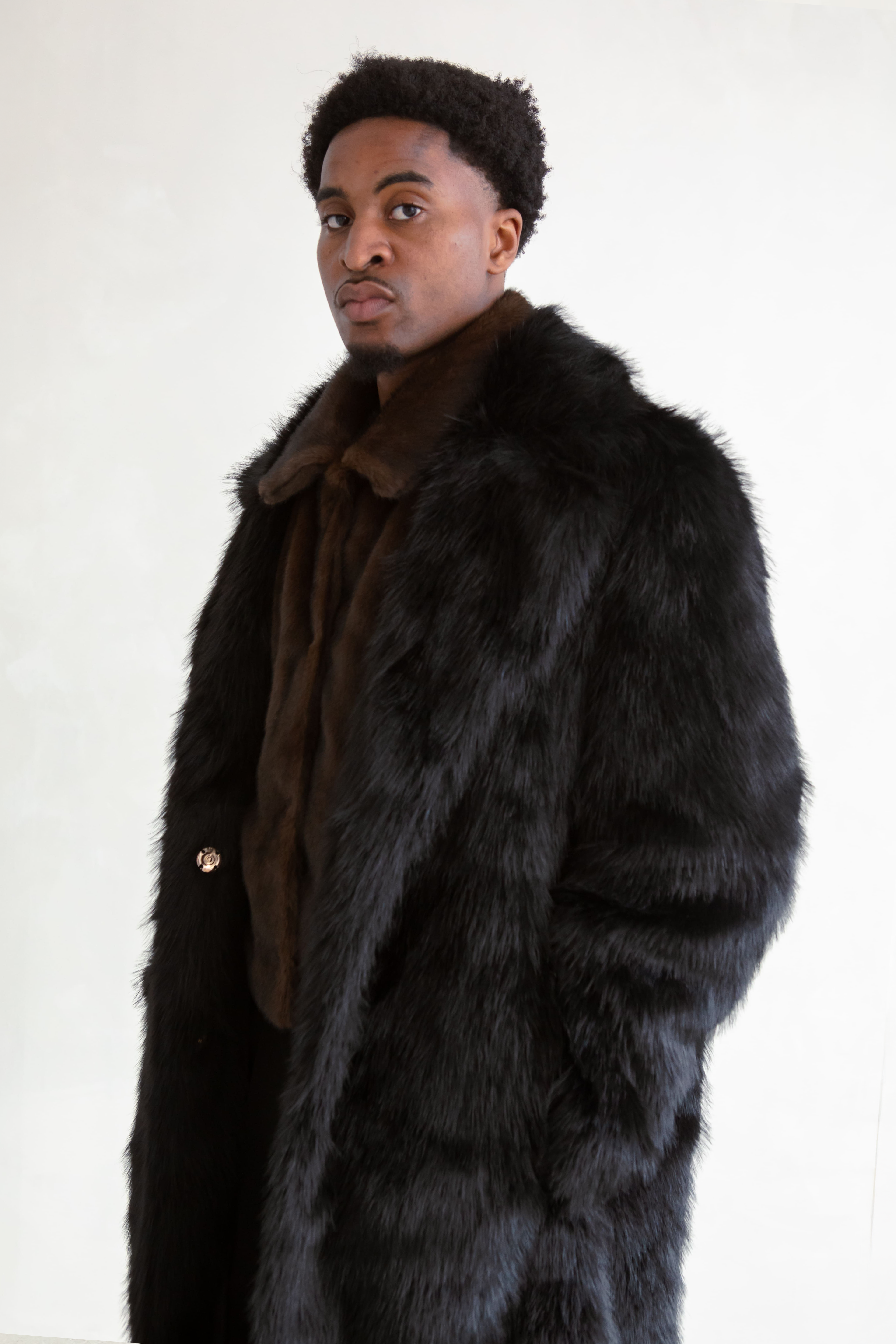 Oversized  Black Fur Coat