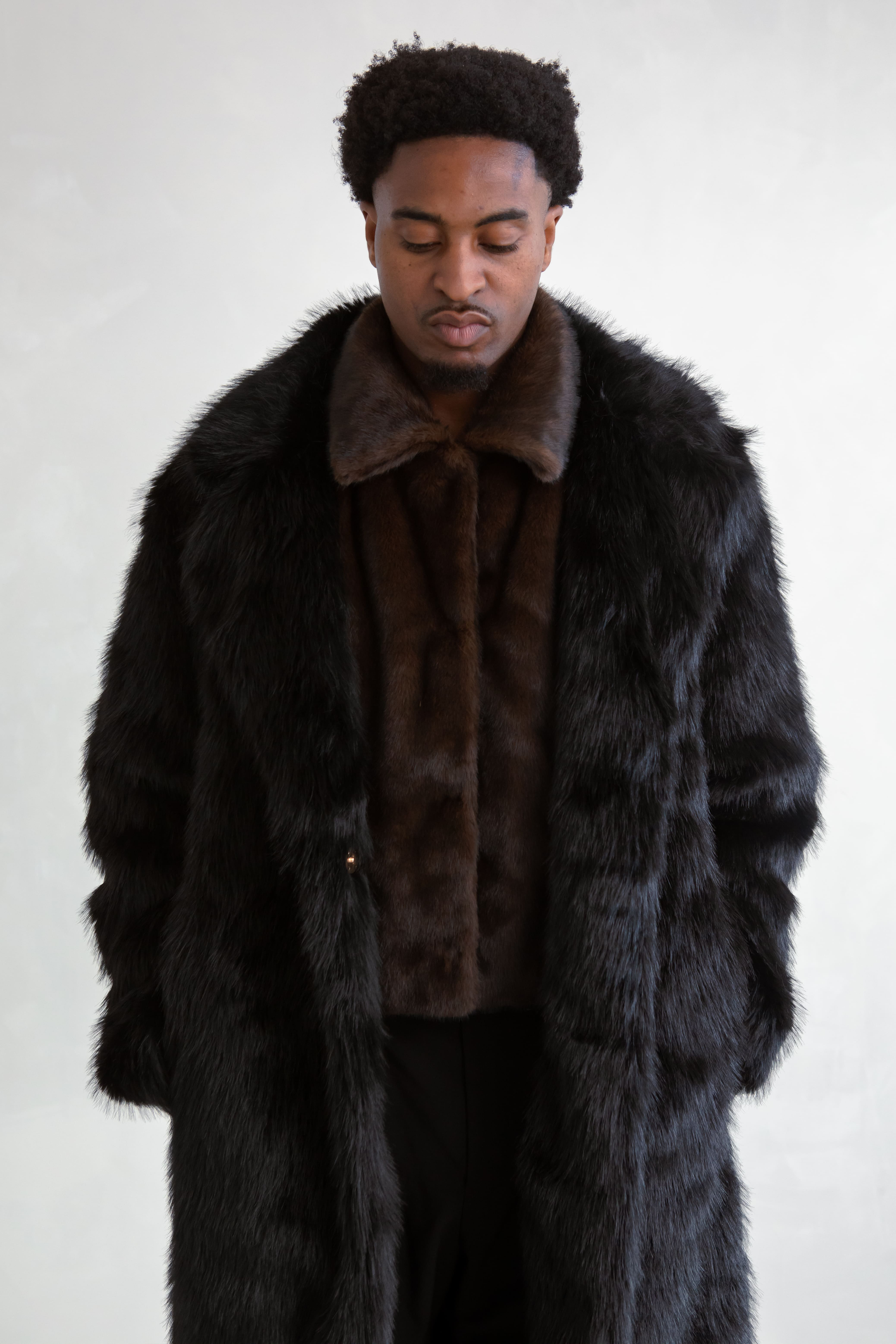 Oversized  Black Fur Coat