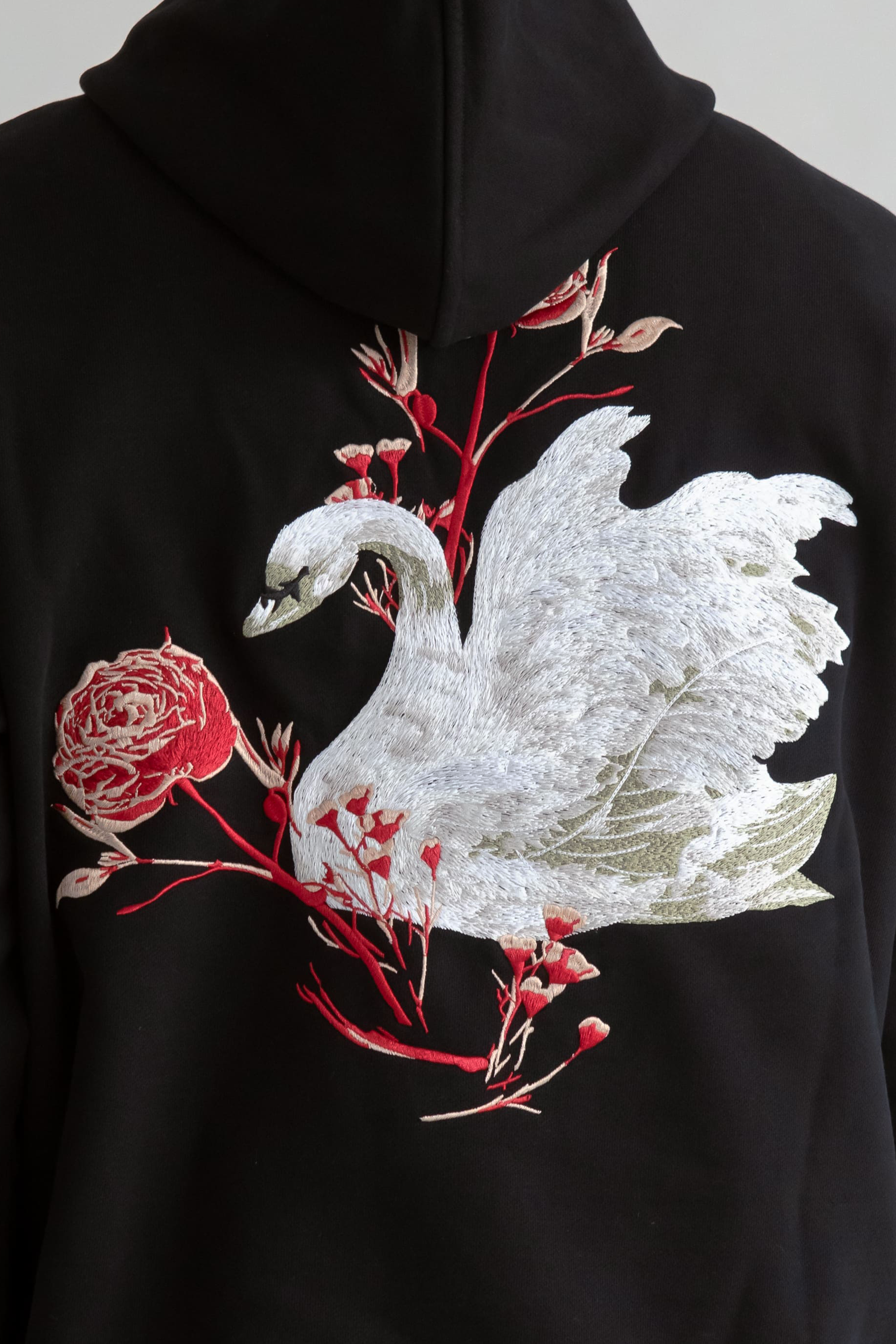 Swan Embroidery Hoodie