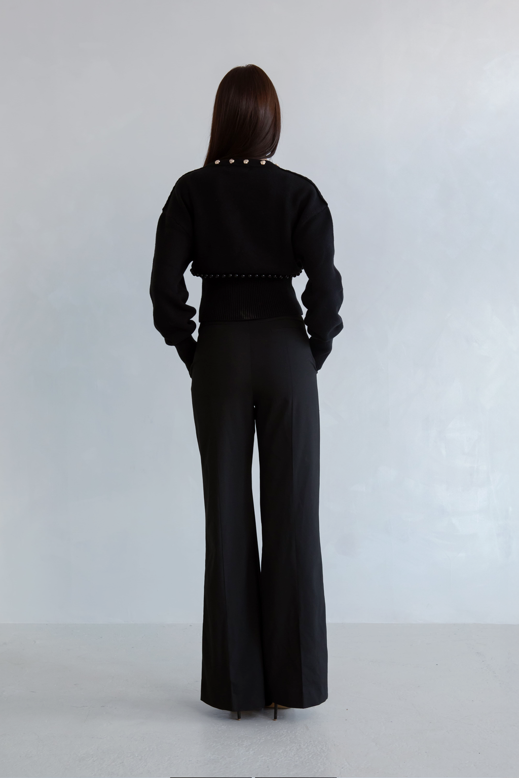 Wool Blend Knit Pearl Jumper