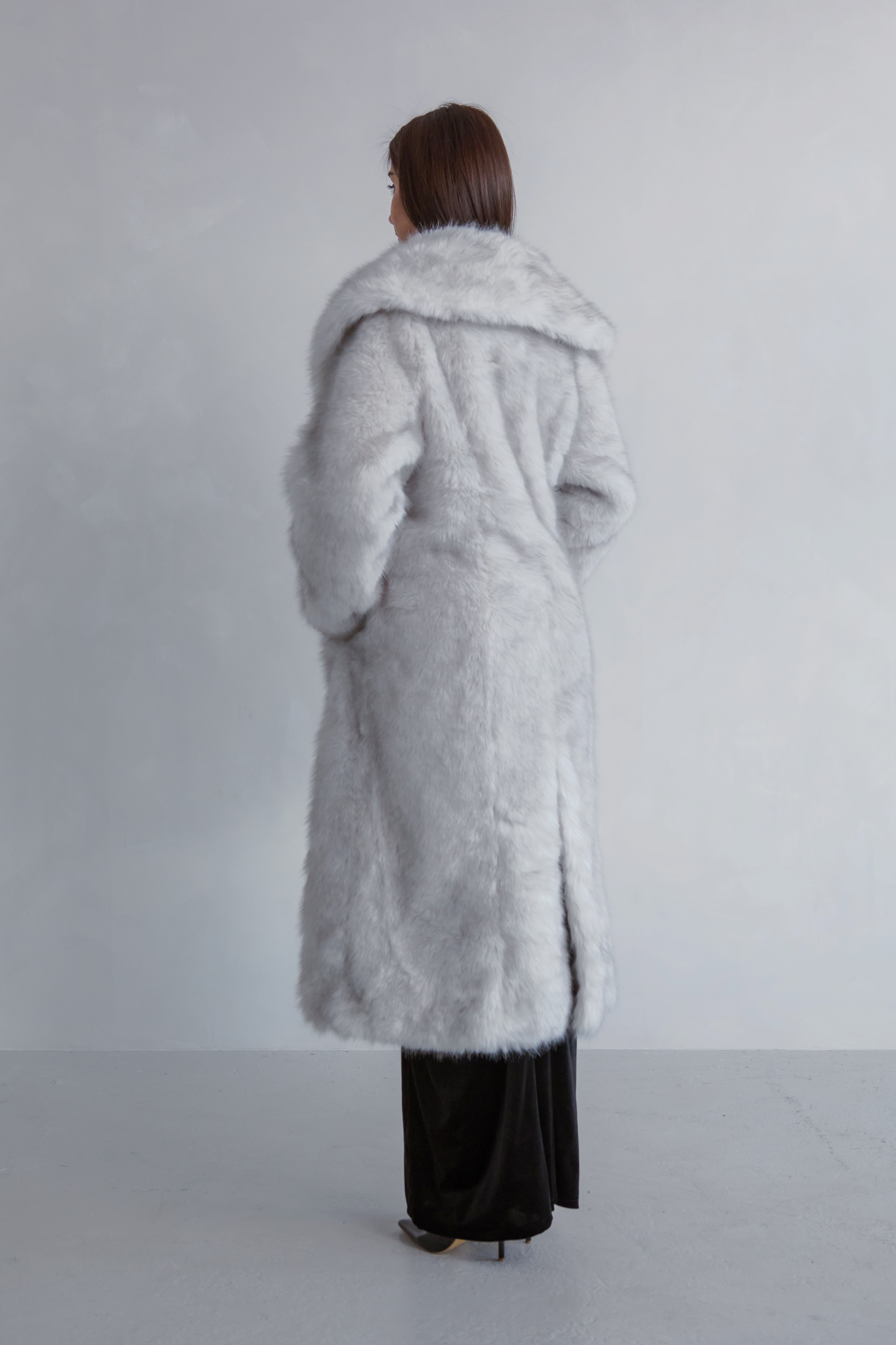 White Oversized Fur Coat