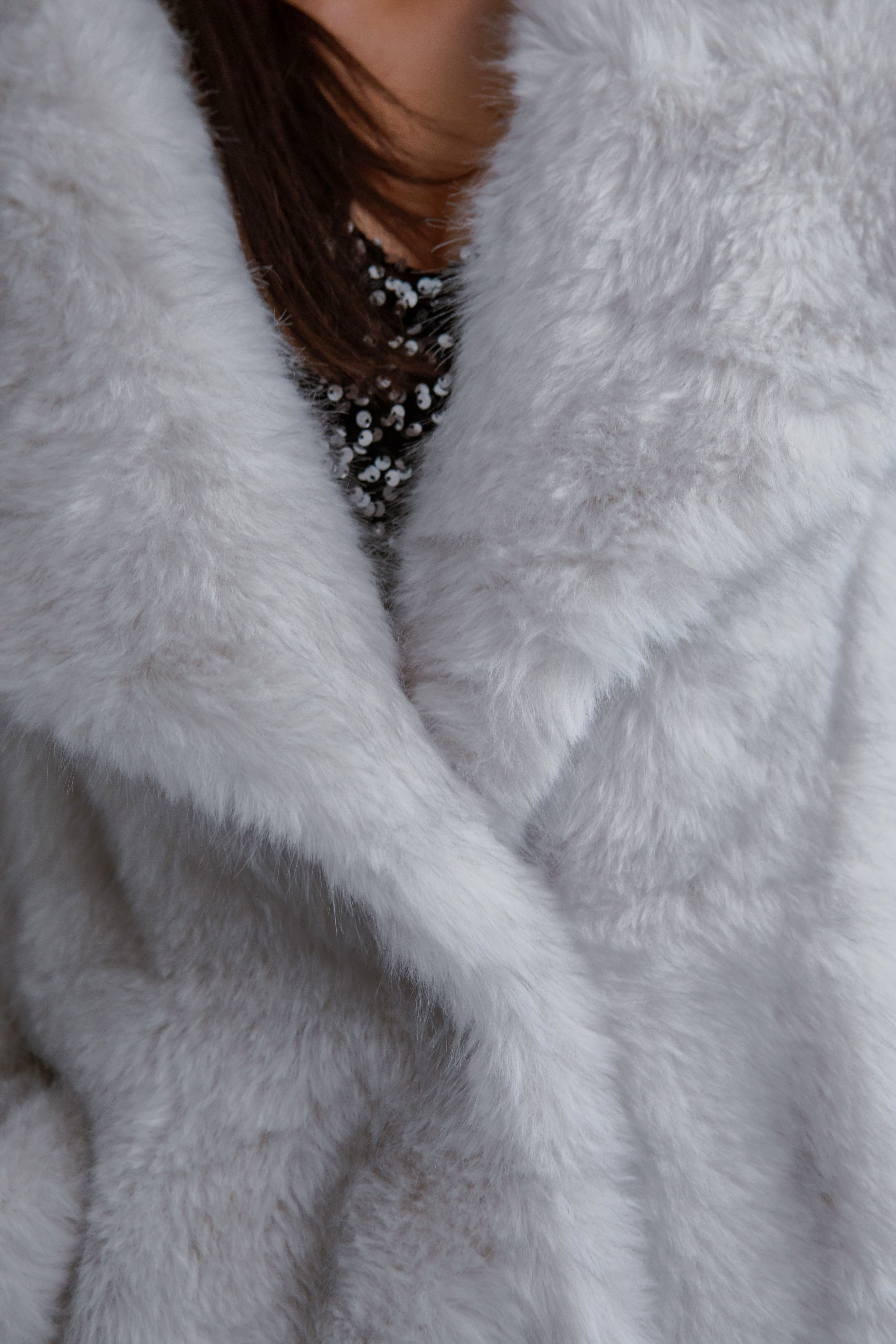 White Oversized Fur Coat