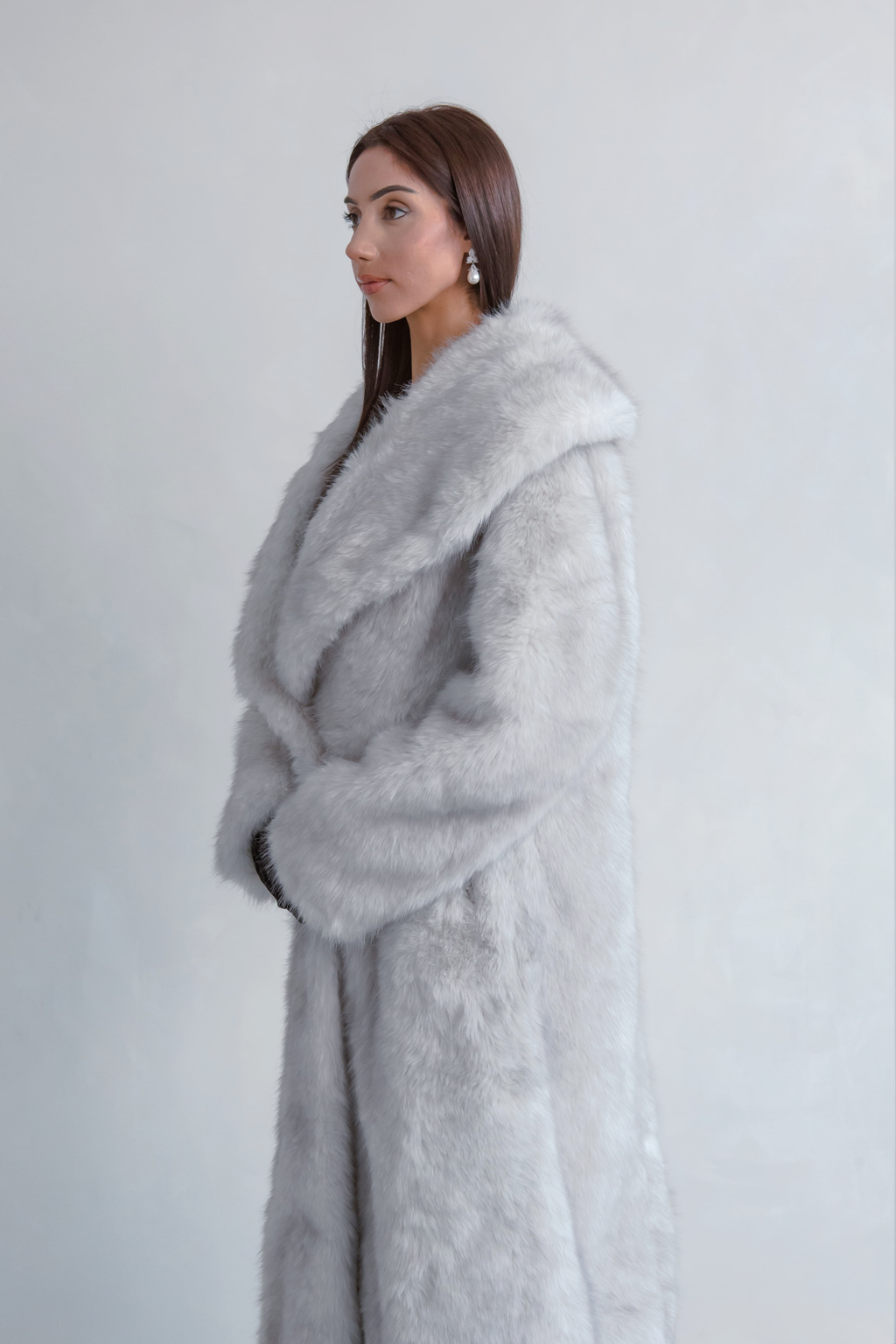 White Oversized Fur Coat